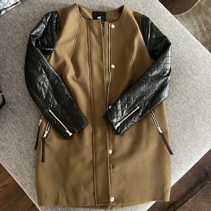 H&M faux leather quilted sleeve jacket